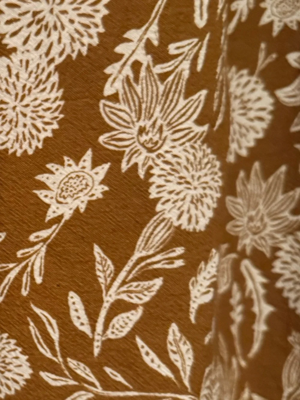 Universal Thread Sz XL Raw Umber Brown Floral Puff-Sleeve Cotton Mini Dress - Picture 13 of 13
